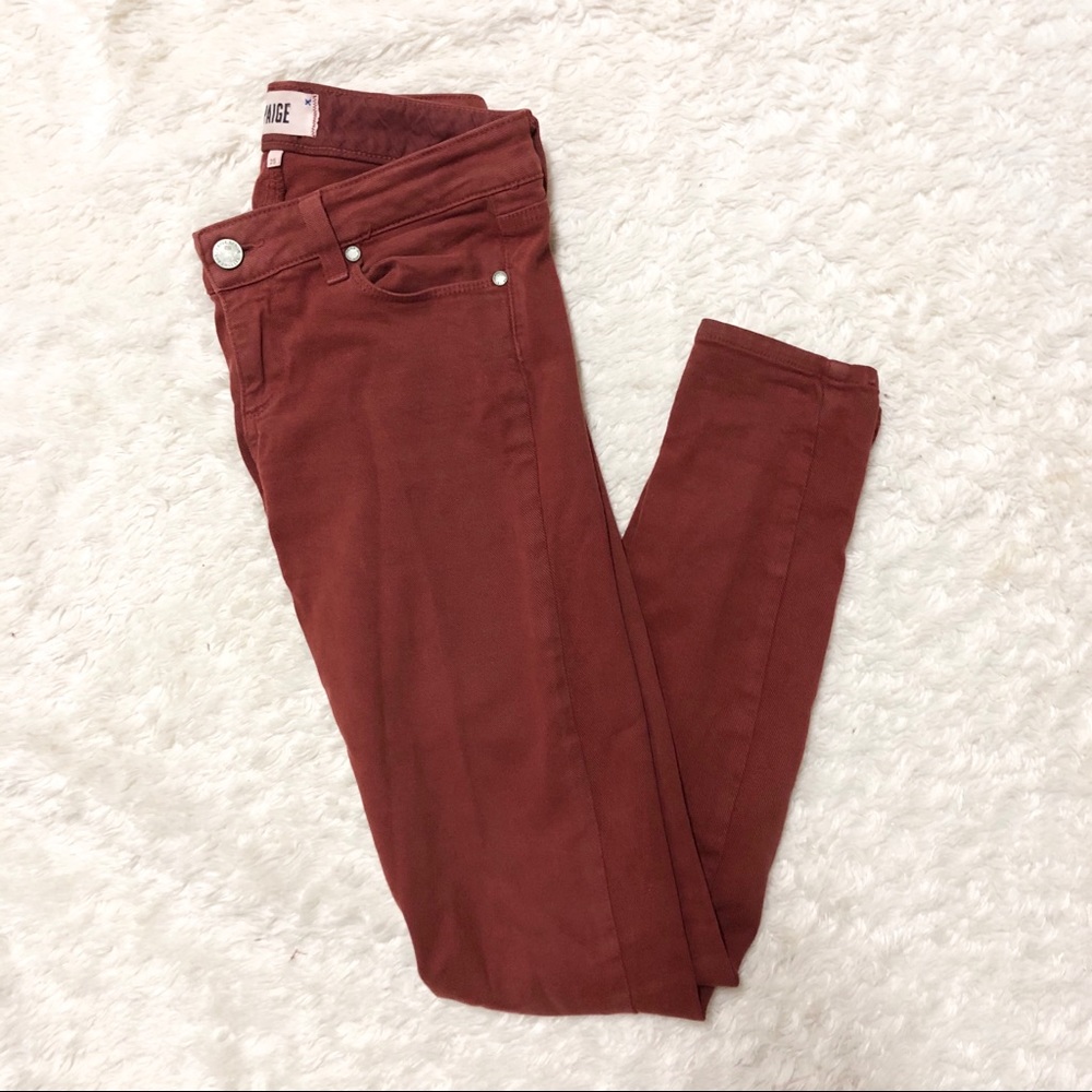 Paige Burnt Red Sierra Skinny Jeans Size 25